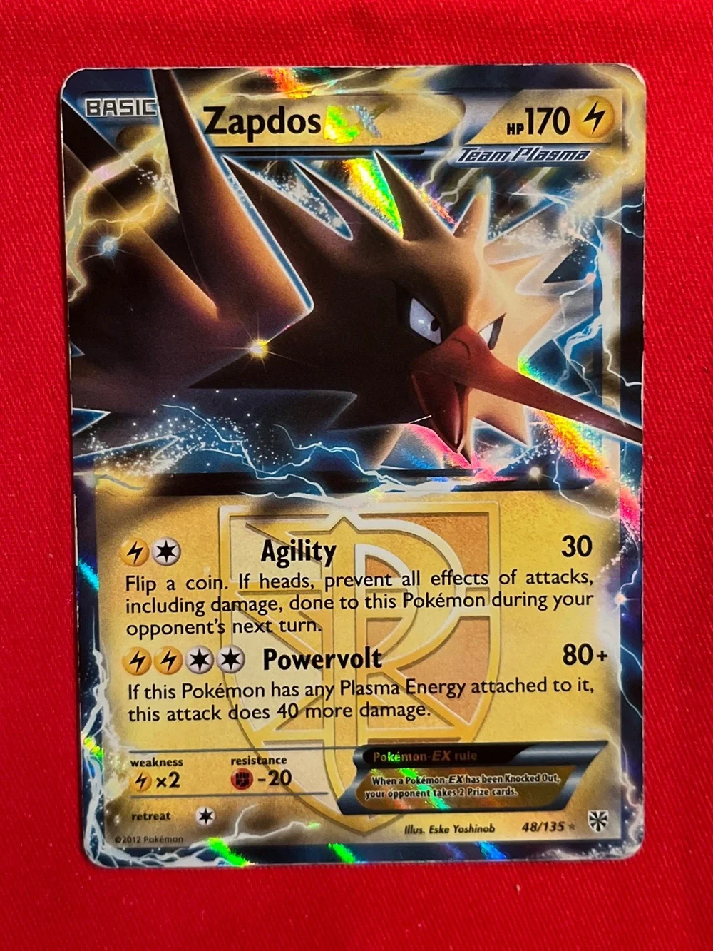 Pokemon Zapdos Team Plasma Holo Card - XY Plasma Storm Ultra Rare